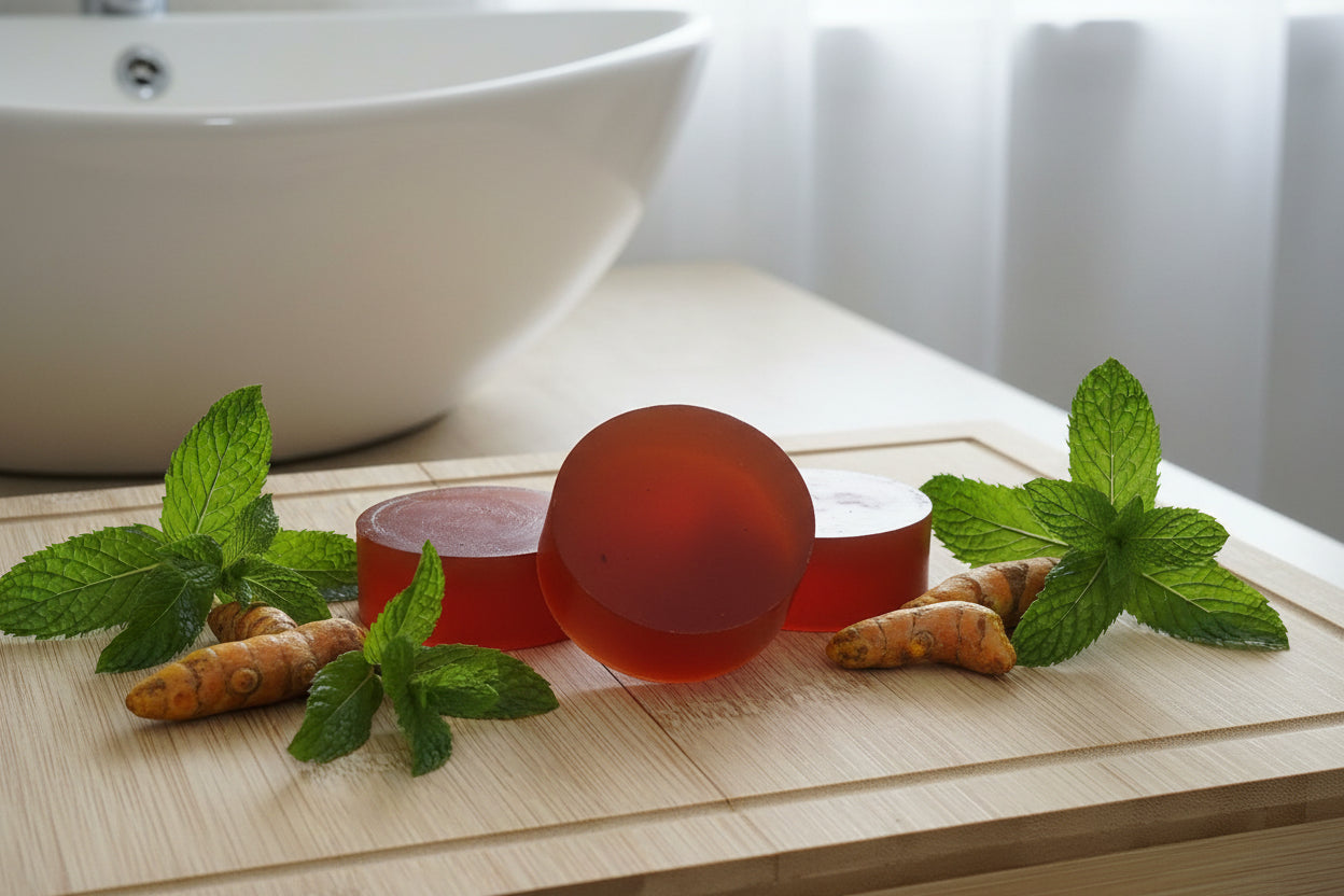 Sample size Turmeric peppermint soap